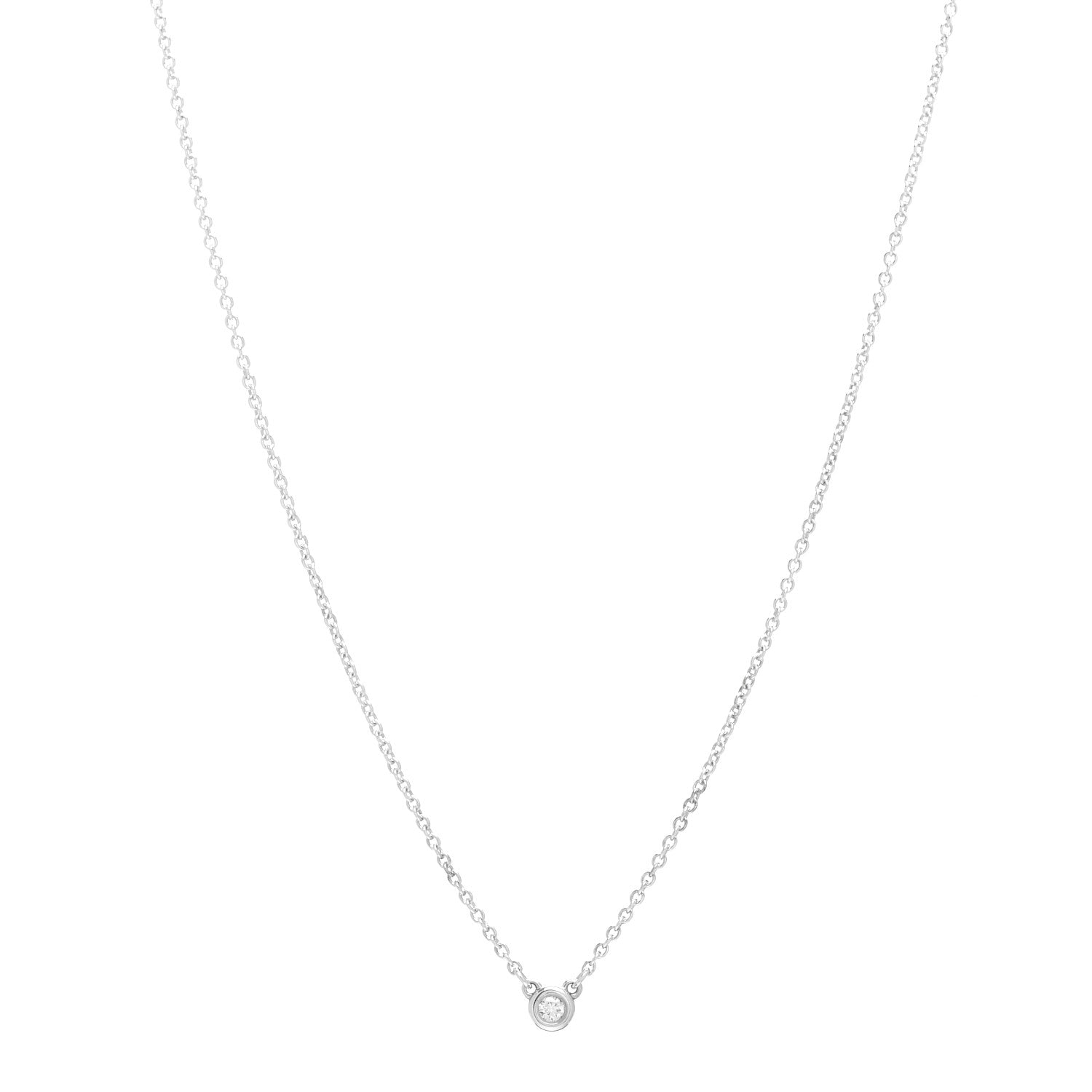 Tiffany Sterling Silver Diamond .03ct Elsa Peretti Diamonds by the Yard Pendant Necklace 1 of 4