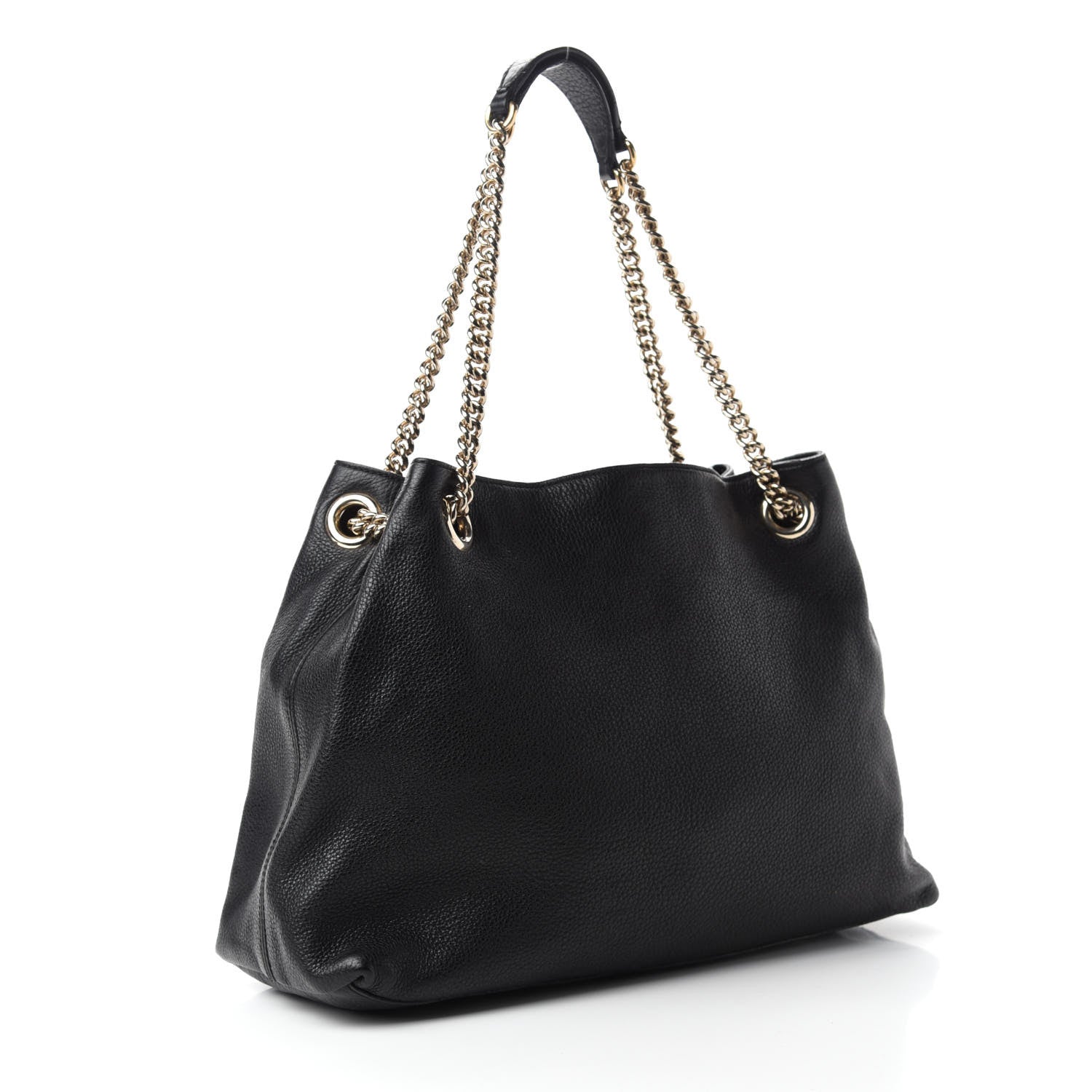 Gucci Pebbled Calfskin Medium Soho Chain Shoulder Bag Black 3 of 12