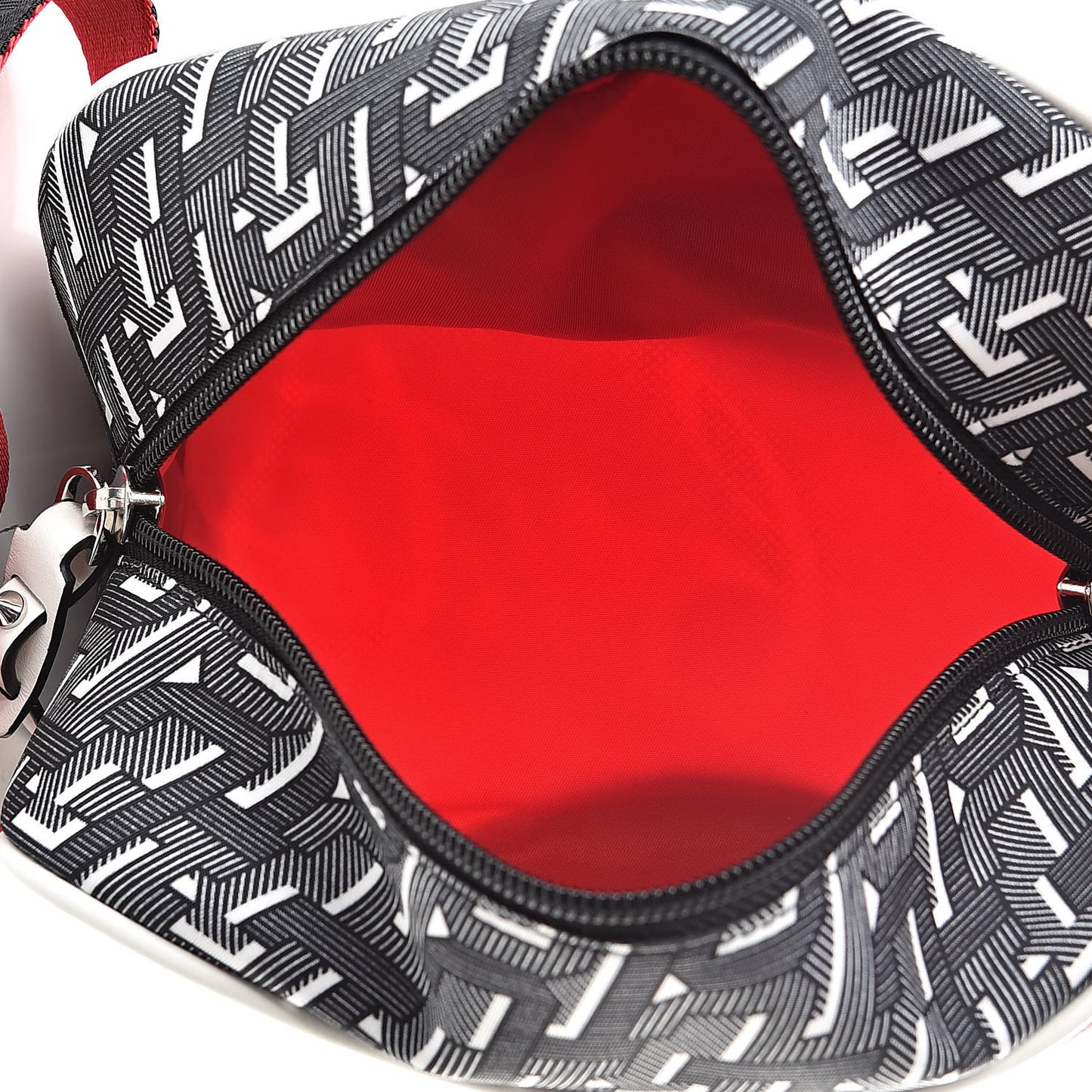 Monogram Print Mens Blaster Belt Bag Red Black