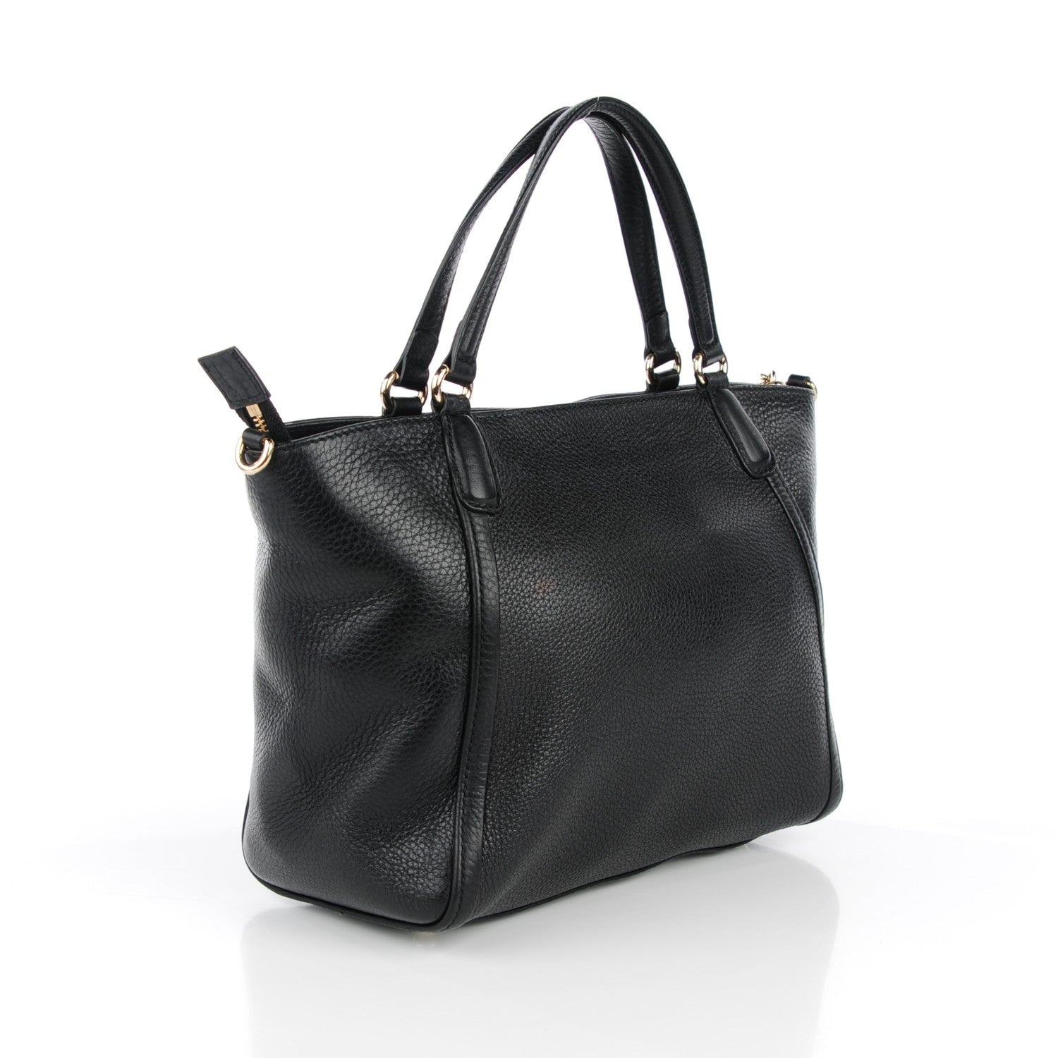 Gucci Pebbled Calfskin Small Soho Top Handle Bag Black 3 of 7