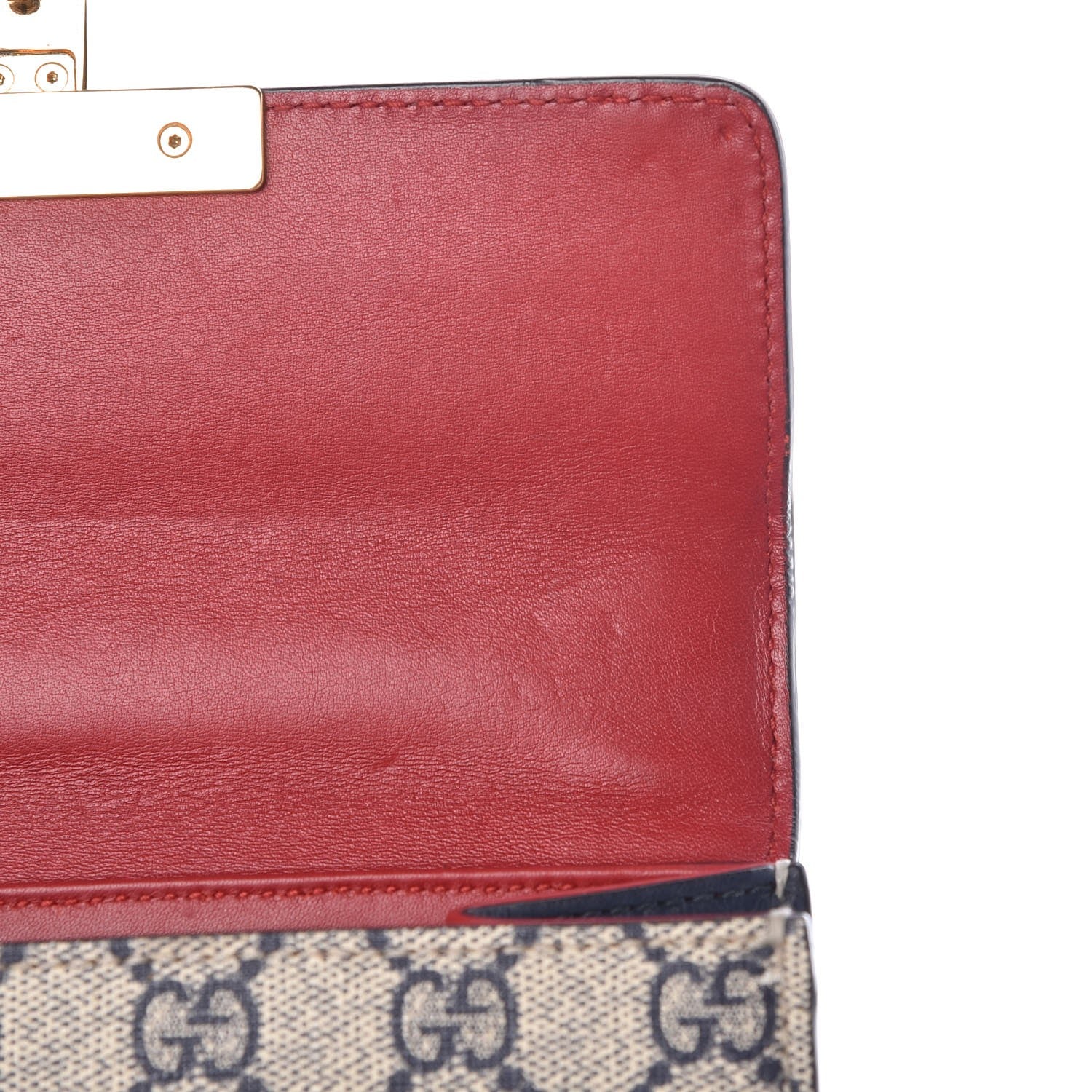 Gucci GG Supreme Monogram Moon Calfskin Small Padlock Shoulder Bag Beige Blue Hibiscus Red Mystic White 9 of 16