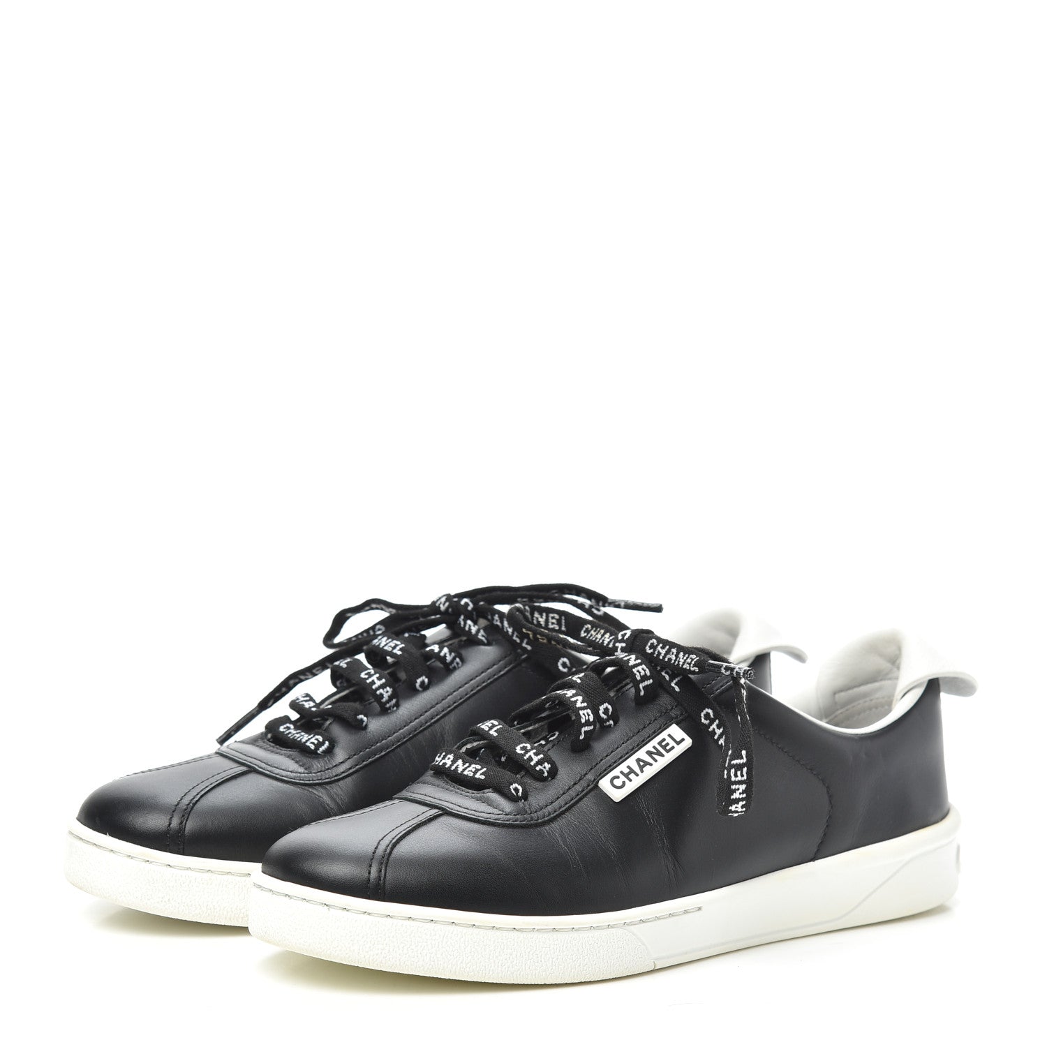 Chanel Calfskin CC Womens Sneakers 37 Black 3 of 7