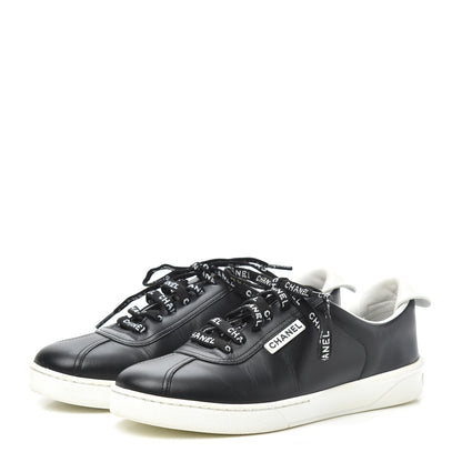 Chanel Calfskin CC Womens Sneakers 37 Black 3 of 7