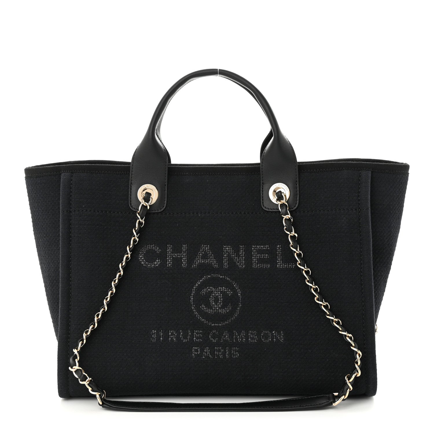 Chanel Mixed Fibers Small Deauville Tote Black 3 of 11