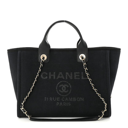 Chanel Mixed Fibers Small Deauville Tote Black 3 of 11
