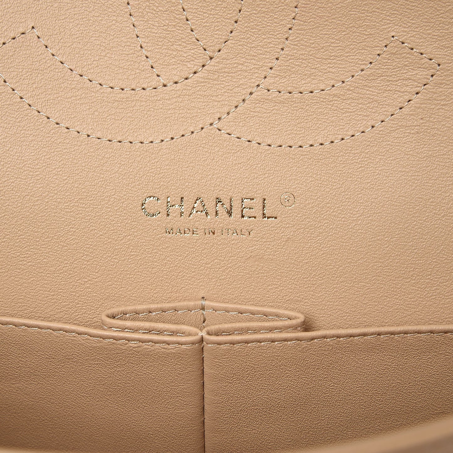 Caviar Quilted Jumbo Double Flap Light Beige