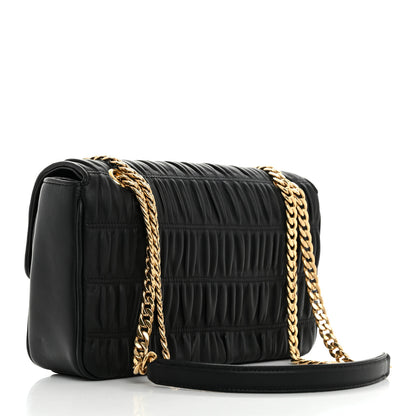 Prada Nappa Gaufre Medium Chain Flap Shoulder Bag Black 2 of 10