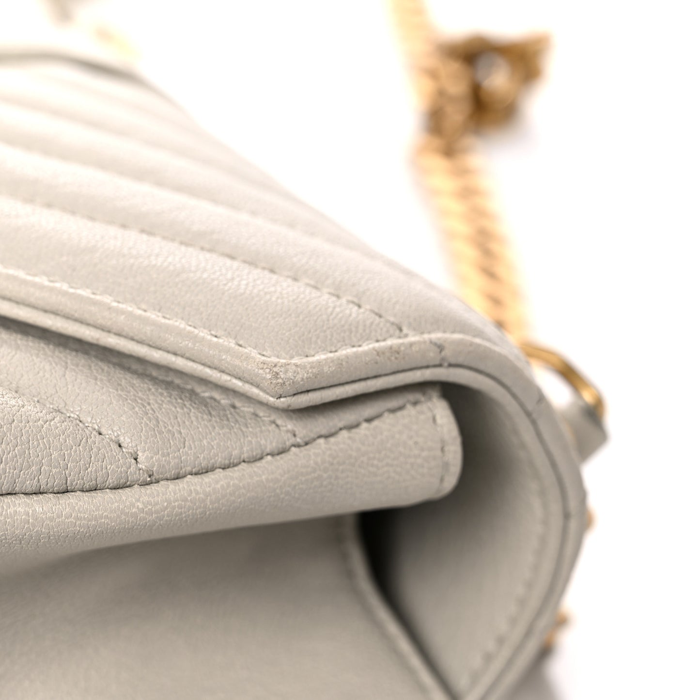 Sheepskin Matelasse Chevron Monogram Medium College Bag Crema Soft