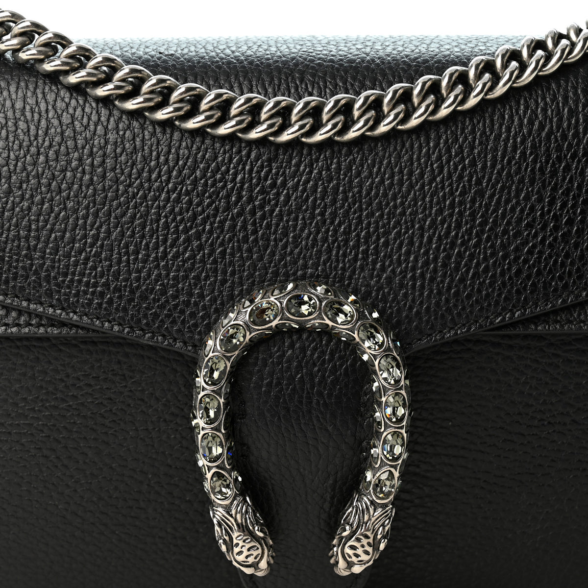 Pebbled Calfskin Small Dionysus Shoulder Bag Black