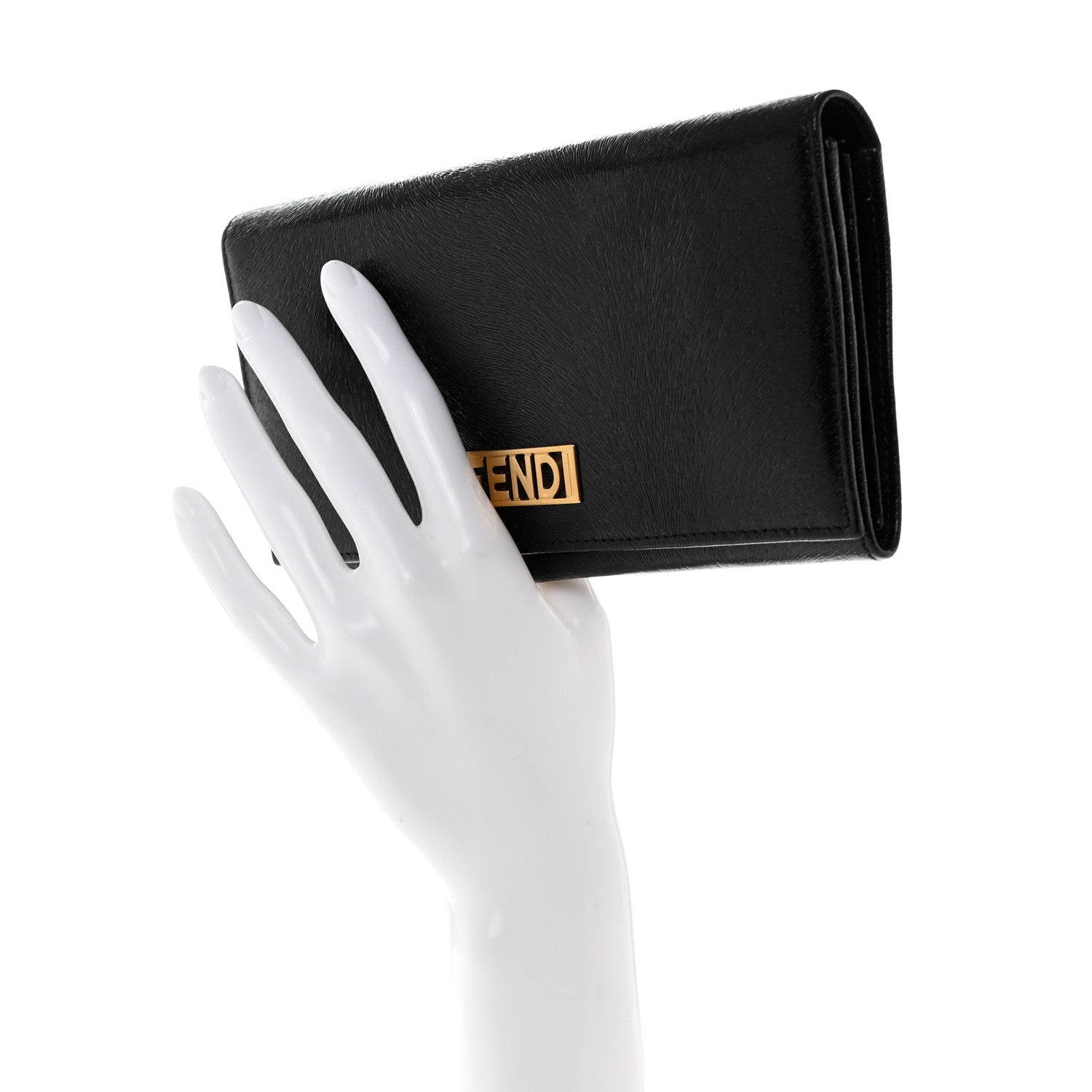 Fendi Shiny Calfskin Continental Wallet Black 2 of 9