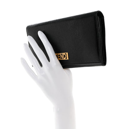 Fendi Shiny Calfskin Continental Wallet Black 2 of 9