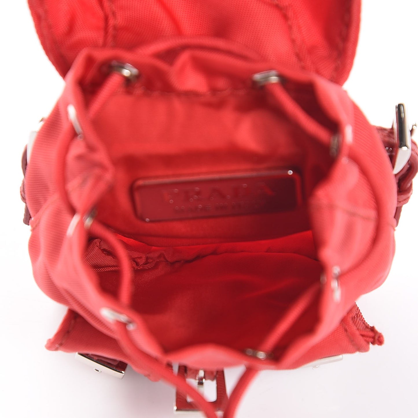 Nylon Vela Backpack Keychain Charm Rosso