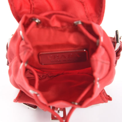 Prada Nylon Vela Backpack Keychain Charm Rosso 5 of 7