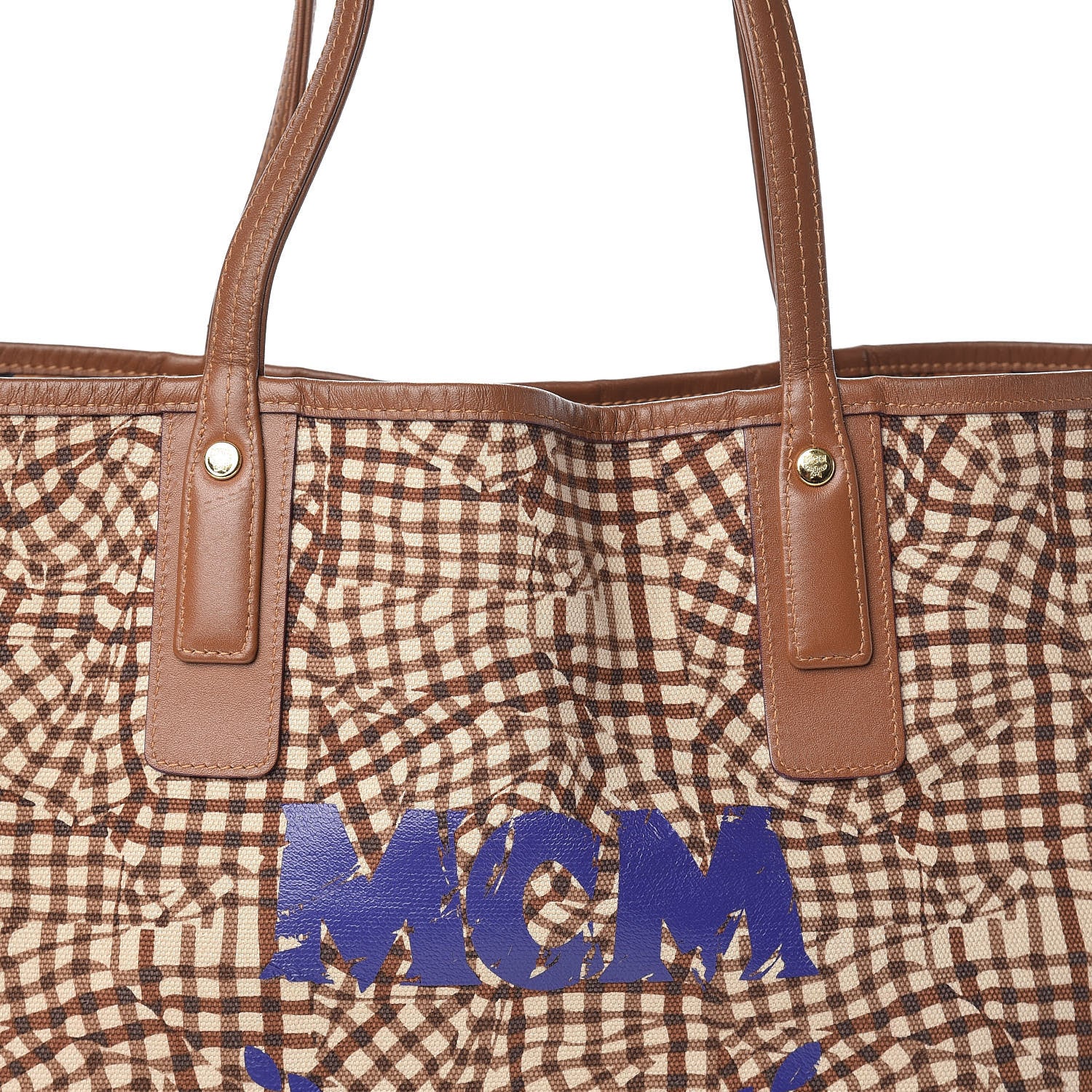 MCM Visetos Medium Liz Reversible Shopper Tote Cognac 12 of 18