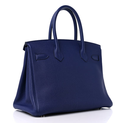 Hermes Togo Swift Officier Birkin 30 Bleu Encre Rouge H 3 of 9
