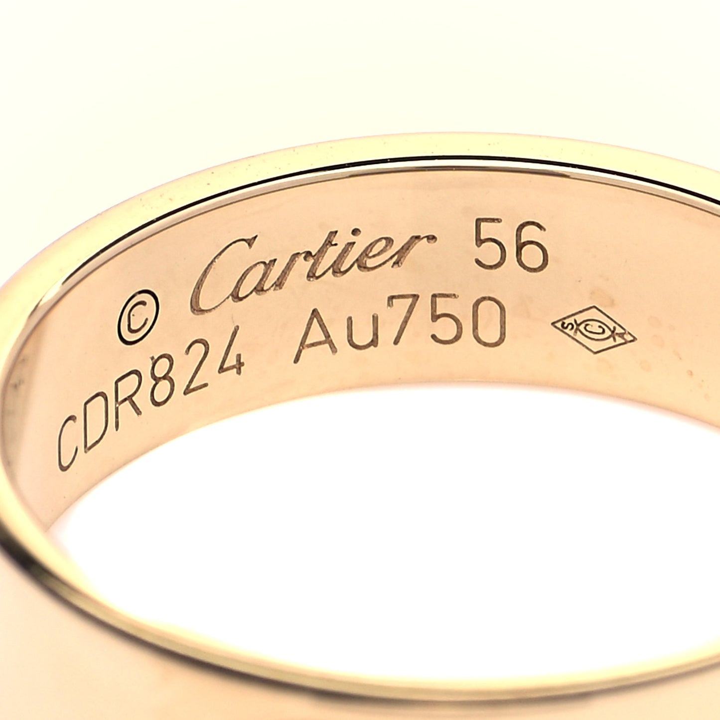 18K Yellow Gold 5.5mm LOVE Ring 56 7.5