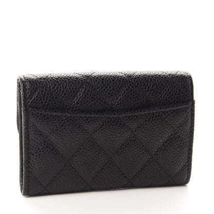 Chanel Caviar Quilted Flap Card Holder Wallet Black 3 of 9
