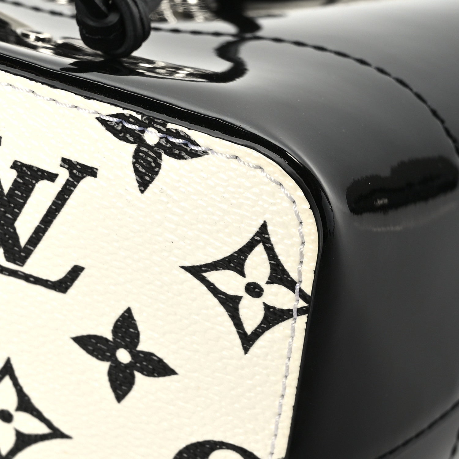 Louis Vuitton Patent Monogram Hot Springs Backpack Black White 8 of 10