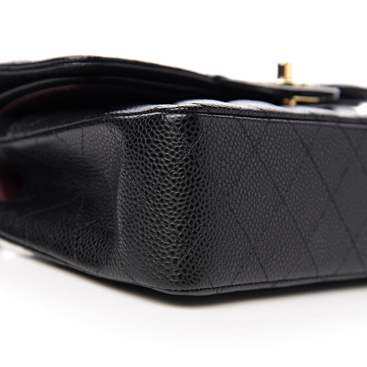 Caviar Quilted Small Double Flap Black