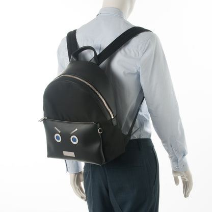 Fendi Nylon Vitello Liberty Face No Words Backpack Black 2 of 7