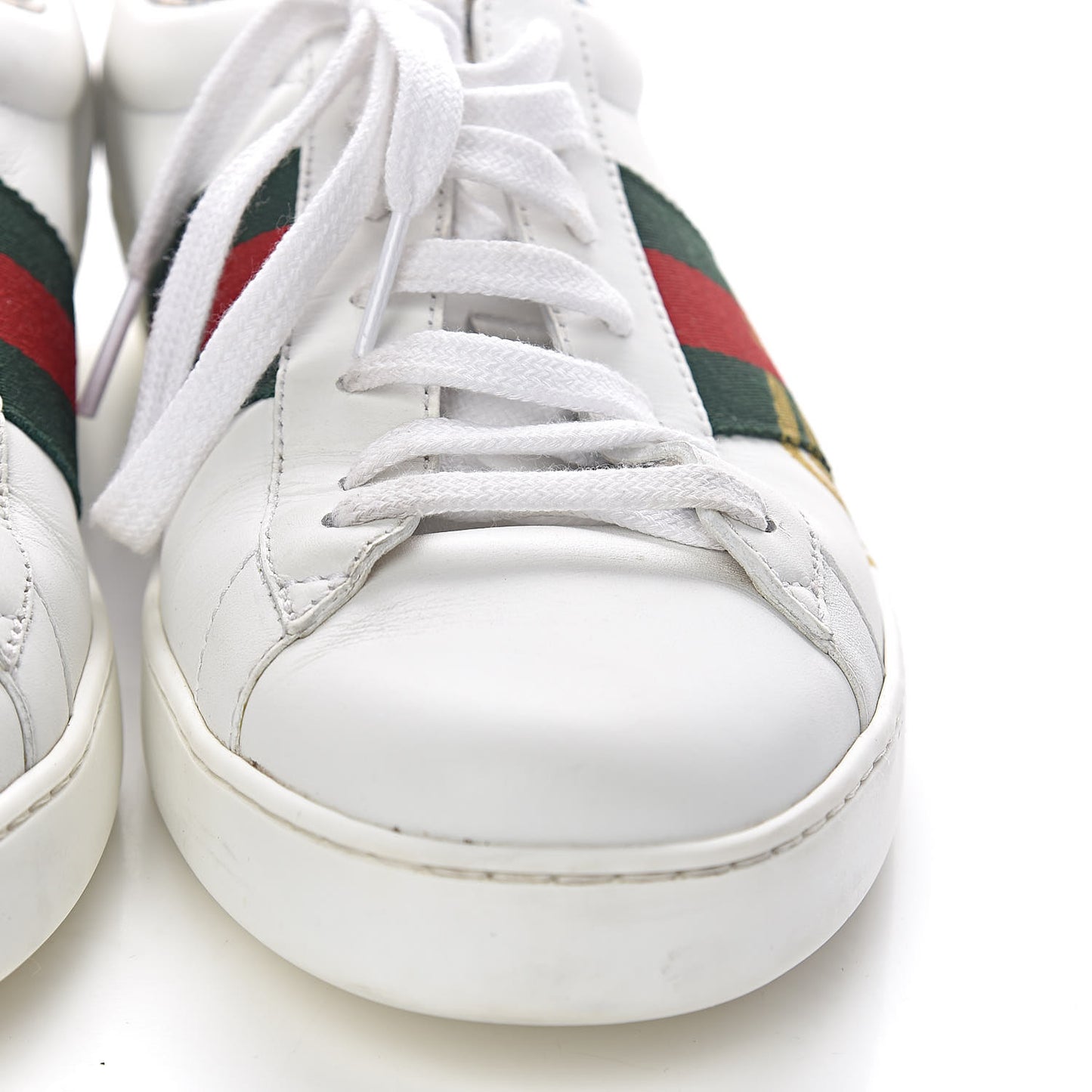 X SEGA Calfskin Web Guccy Mens Ace Sneakers 9 White