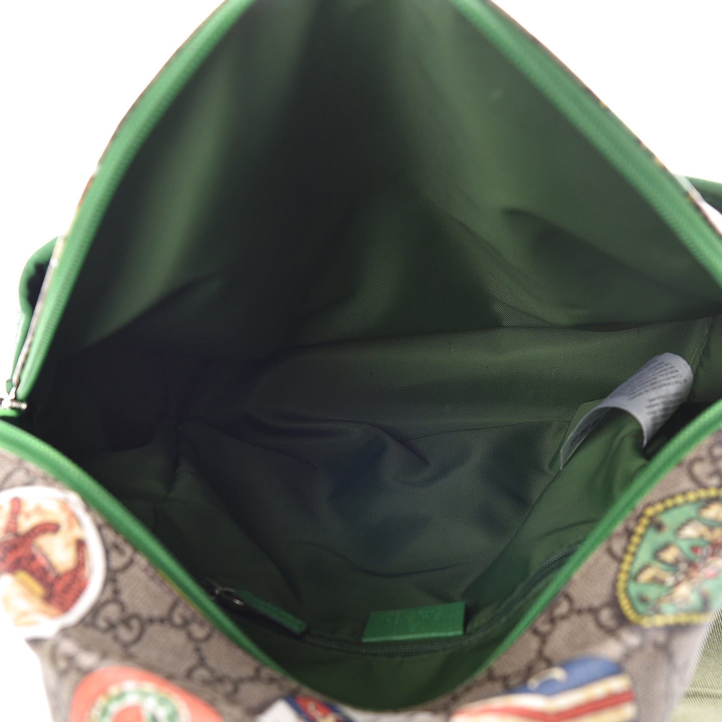 GG Supreme Monogram Children's Crests Backpack Green