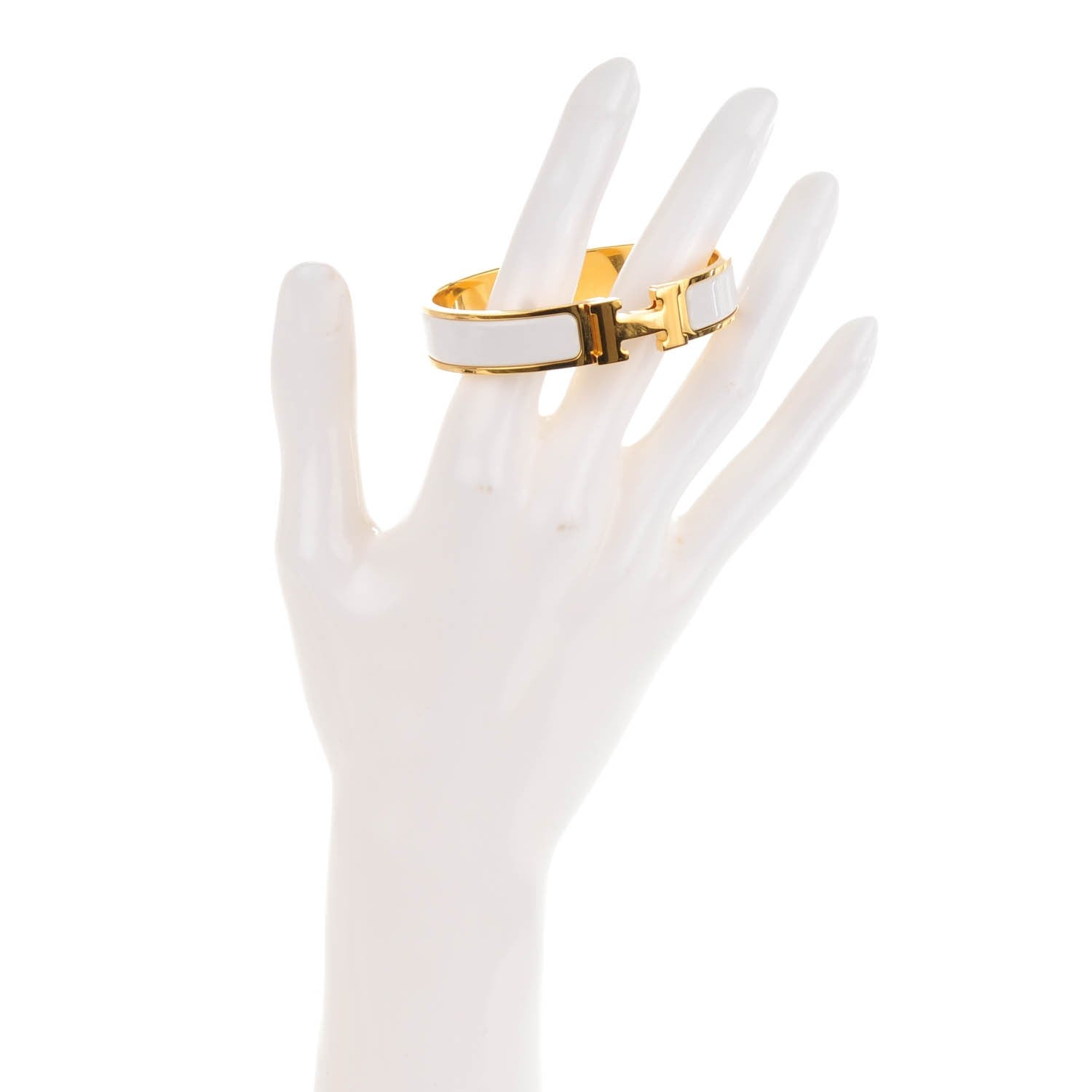 Hermes Enamel Narrow Clic Clac H Bracelet PM White 2 of 5