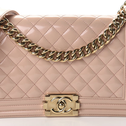 Chanel Patent Calfskin Quilted Medium Boy Flap Light Pink 13 of 13
