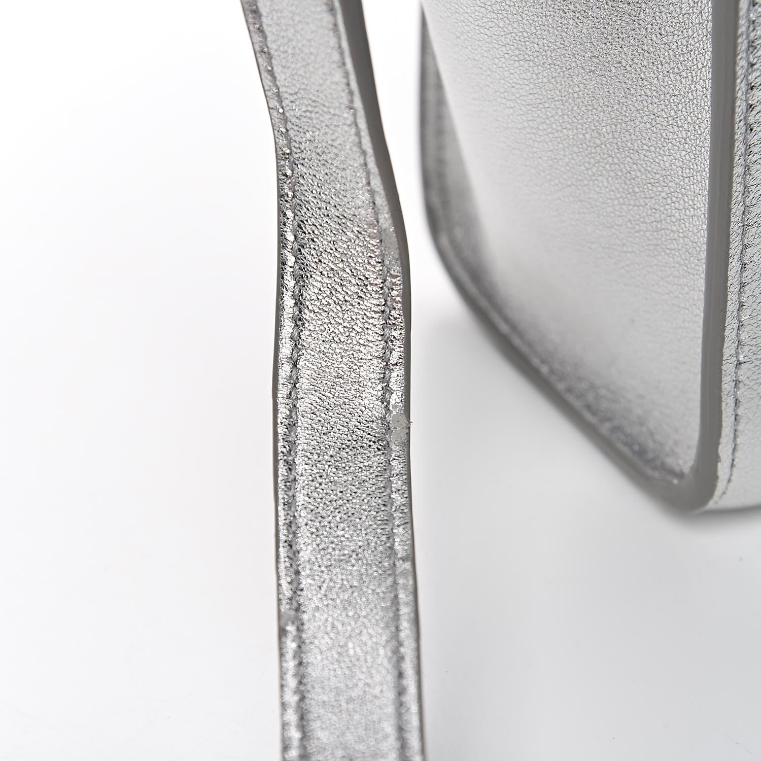 Celine Laminated Lambskin Nano Luggage Silver 9 of 11