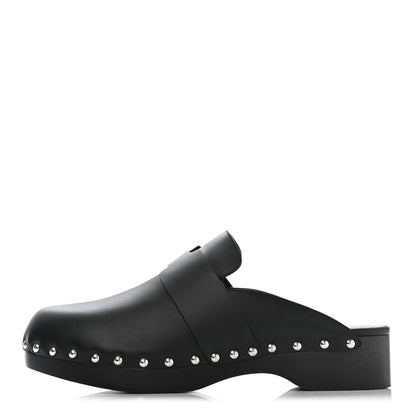 Hermes Calfskin Calya Mules 40 Black 1 of 10
