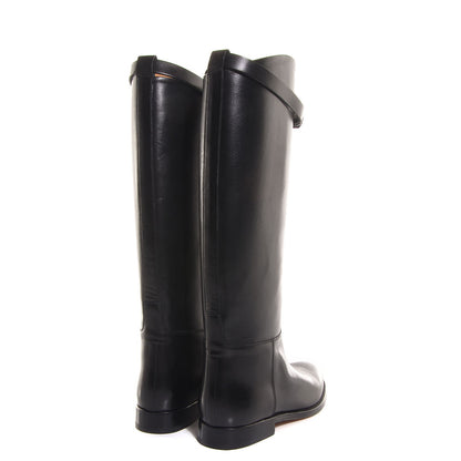 Hermes Box Calfskin Equestrian Jumping Boots 36.5 Black 3 of 7