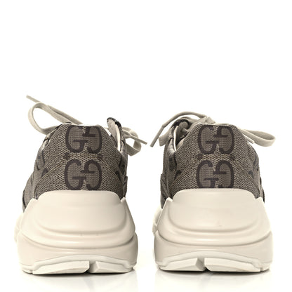 Gucci Maxi GG Supreme Monogram Gucci 100 Womens Rhyton Sneakers 37.5 Beige Ebony 6 of 12