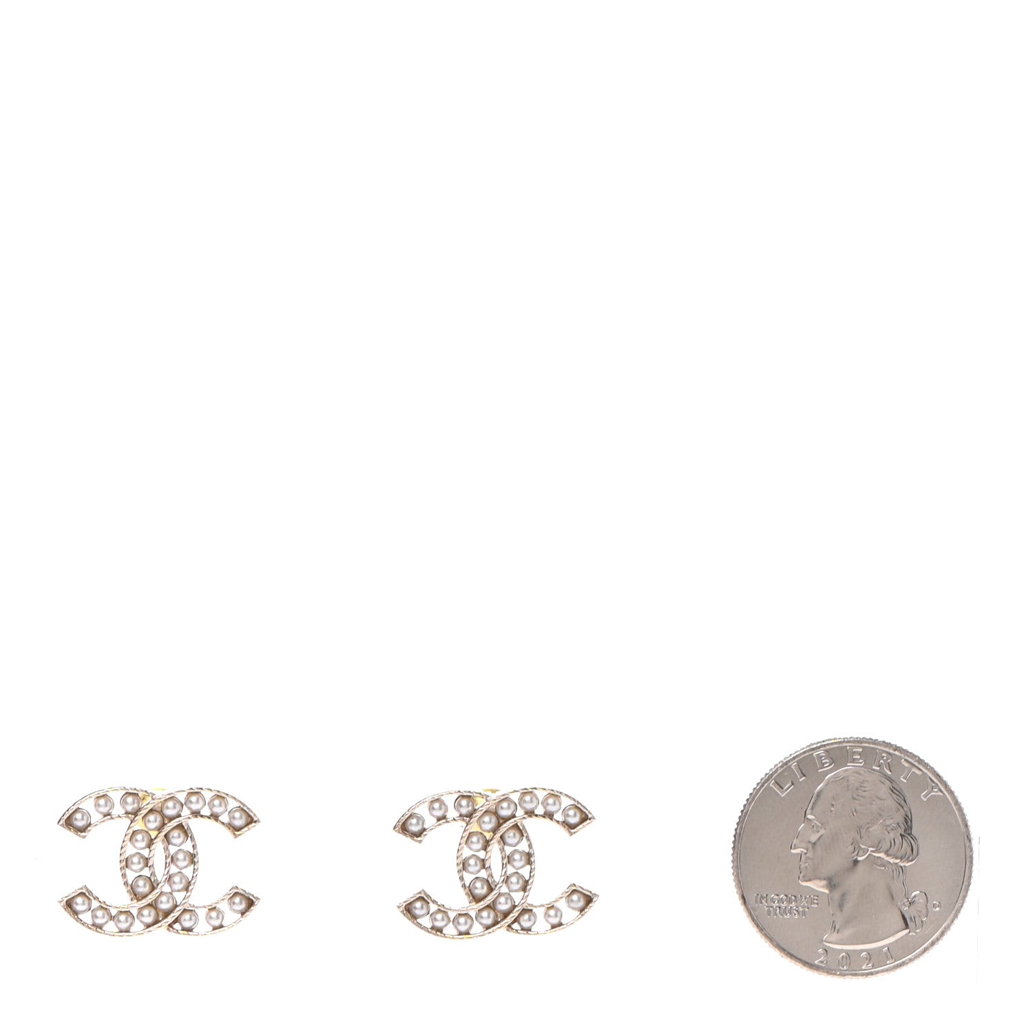 Chanel Pearl CC Earrings Gold 2 of 4