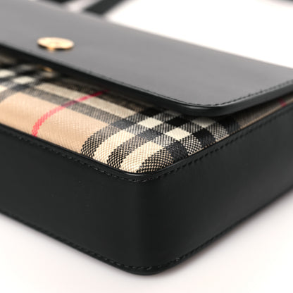 Burberry Grainy Calfskin Vintage Check Hampshire Crossbody Black 8 of 8