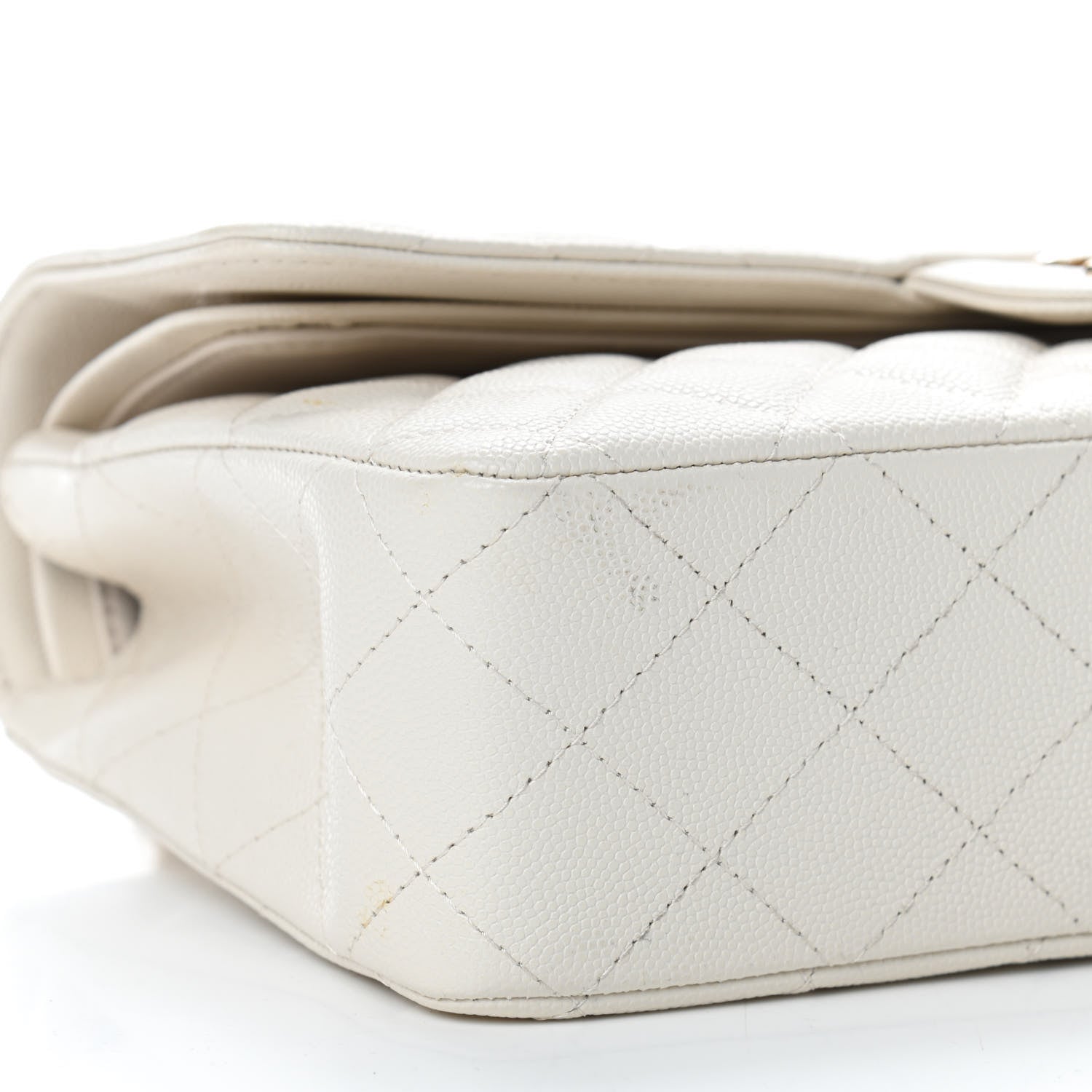 Chanel Caviar Quilted Medium Double Flap White 11 of 17