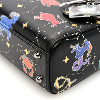 Christian Dior Calfskin Pixel Zodiac Mini Lady Dior Black Multicolor 9 of 9