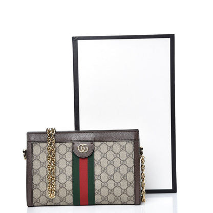 Gucci GG Supreme Monogram Web Small Ophidia Chain Shoulder Bag Brown 10 of 10