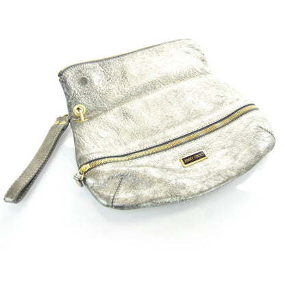 Jimmy Choo Leather Mave Foldover Clutch Metallic 12 of 12