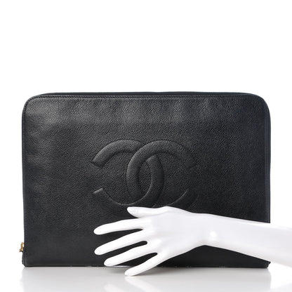 Chanel Caviar Timeless CC Document Portfolio Holder Black 2 of 16
