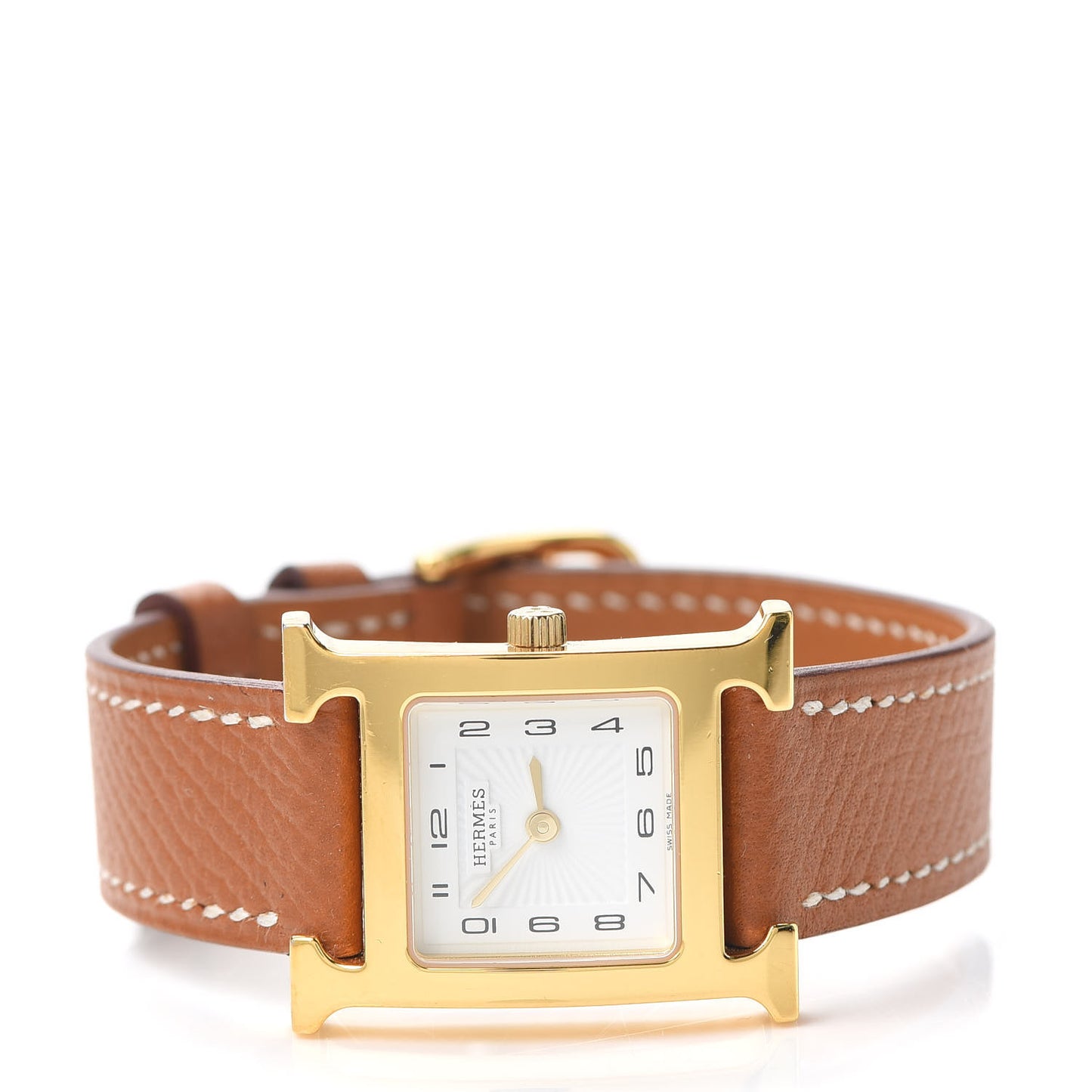 Stainless Steel Epsom 21mm Heure H Hour Quartz Watch Gold