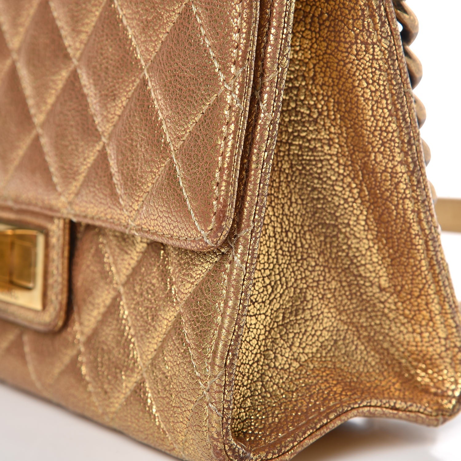 Chanel Metallic Goatskin Quilted Rita Flap Gold 9 of 19