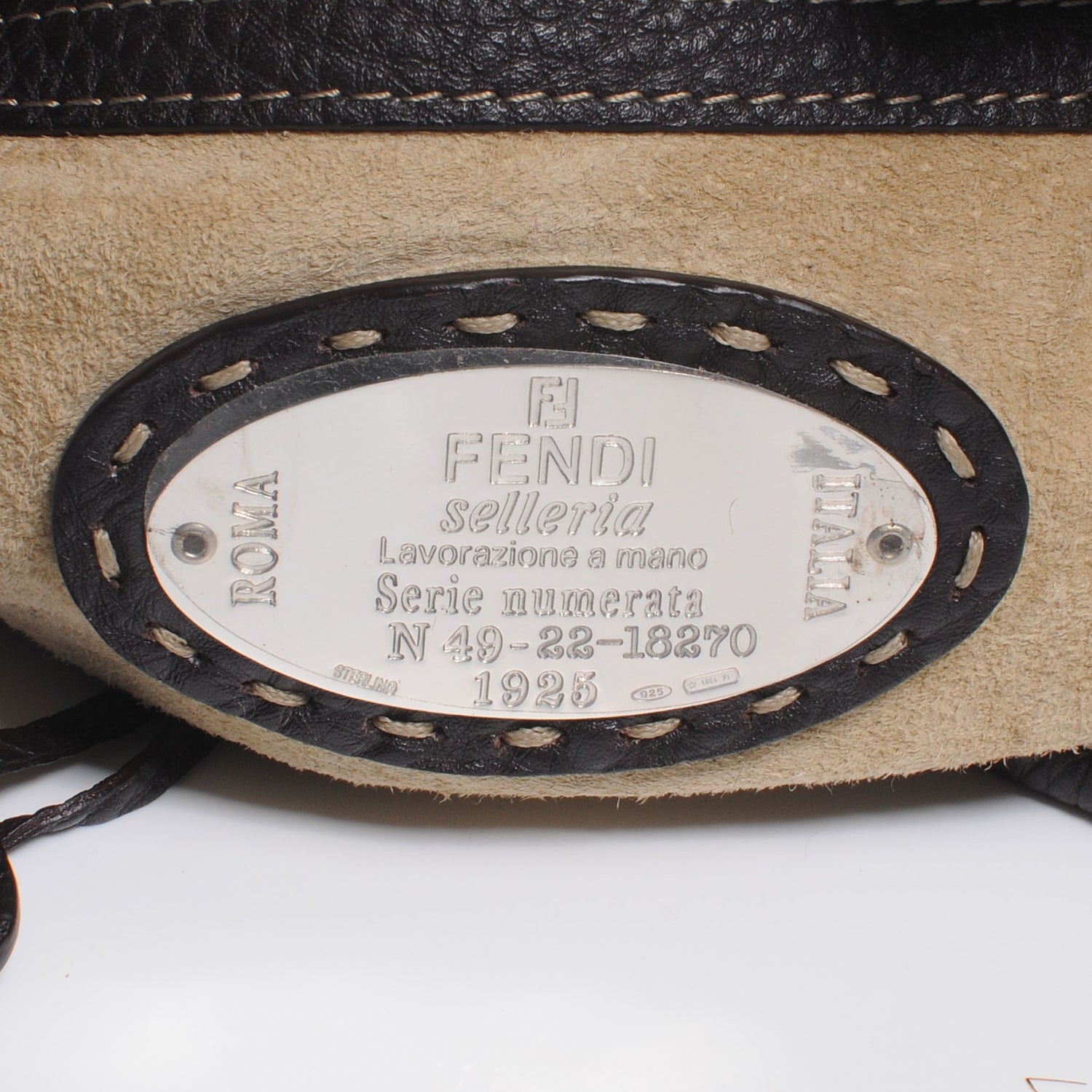 Fendi Mink Fur Calfskin Romano Selleria Shoulder Bag Brown 6 of 7