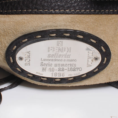 Fendi Mink Fur Calfskin Romano Selleria Shoulder Bag Brown 6 of 7