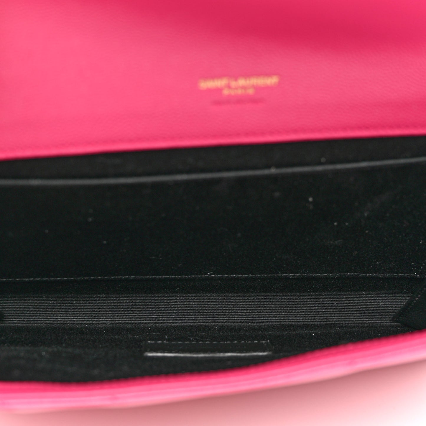 Grain De Poudre Matelasse Chevron Monogram Envelope Clutch Fuchsia