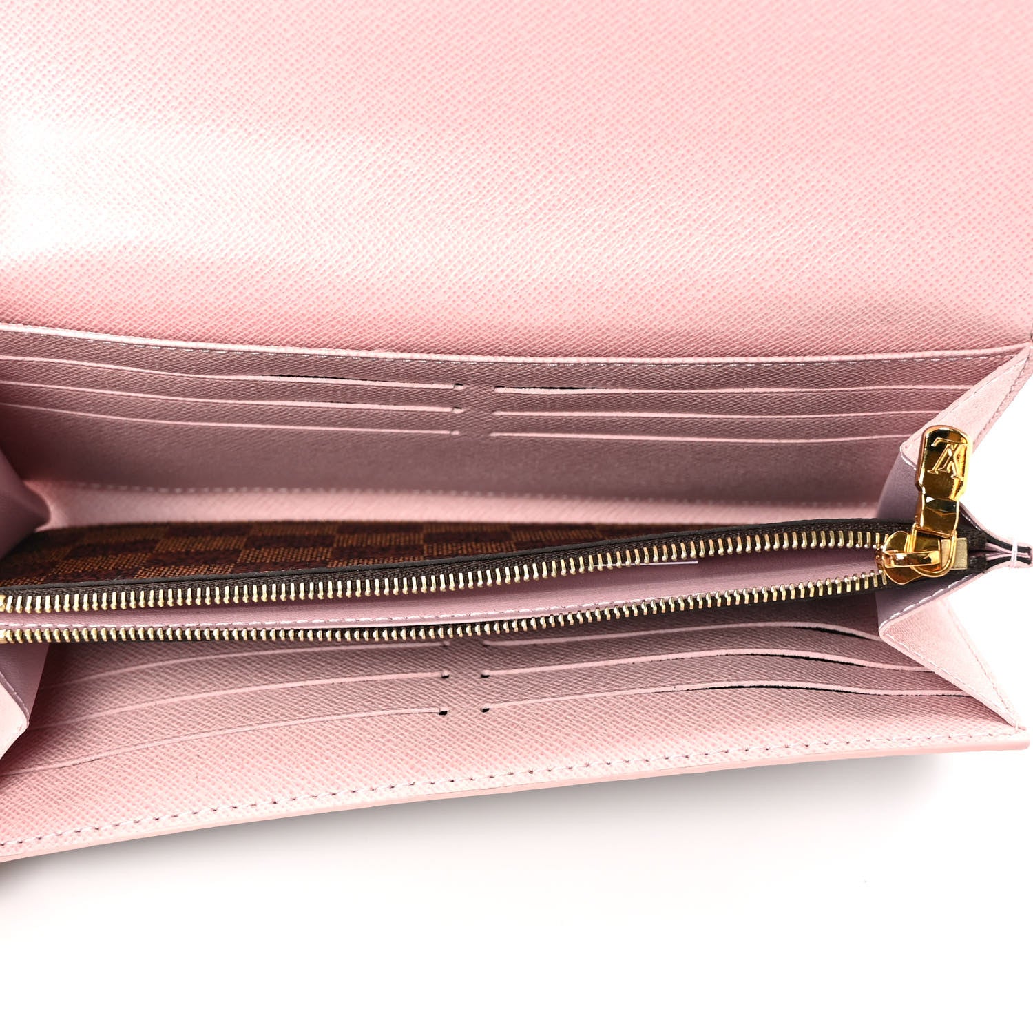 Louis Vuitton Damier Ebene Studded Sarah Wallet NM Rose Ballerine 5 of 6