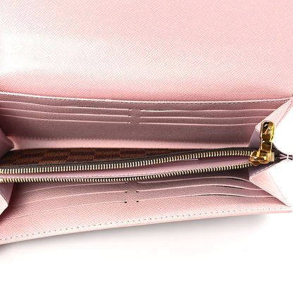 Louis Vuitton Damier Ebene Studded Sarah Wallet NM Rose Ballerine 5 of 6