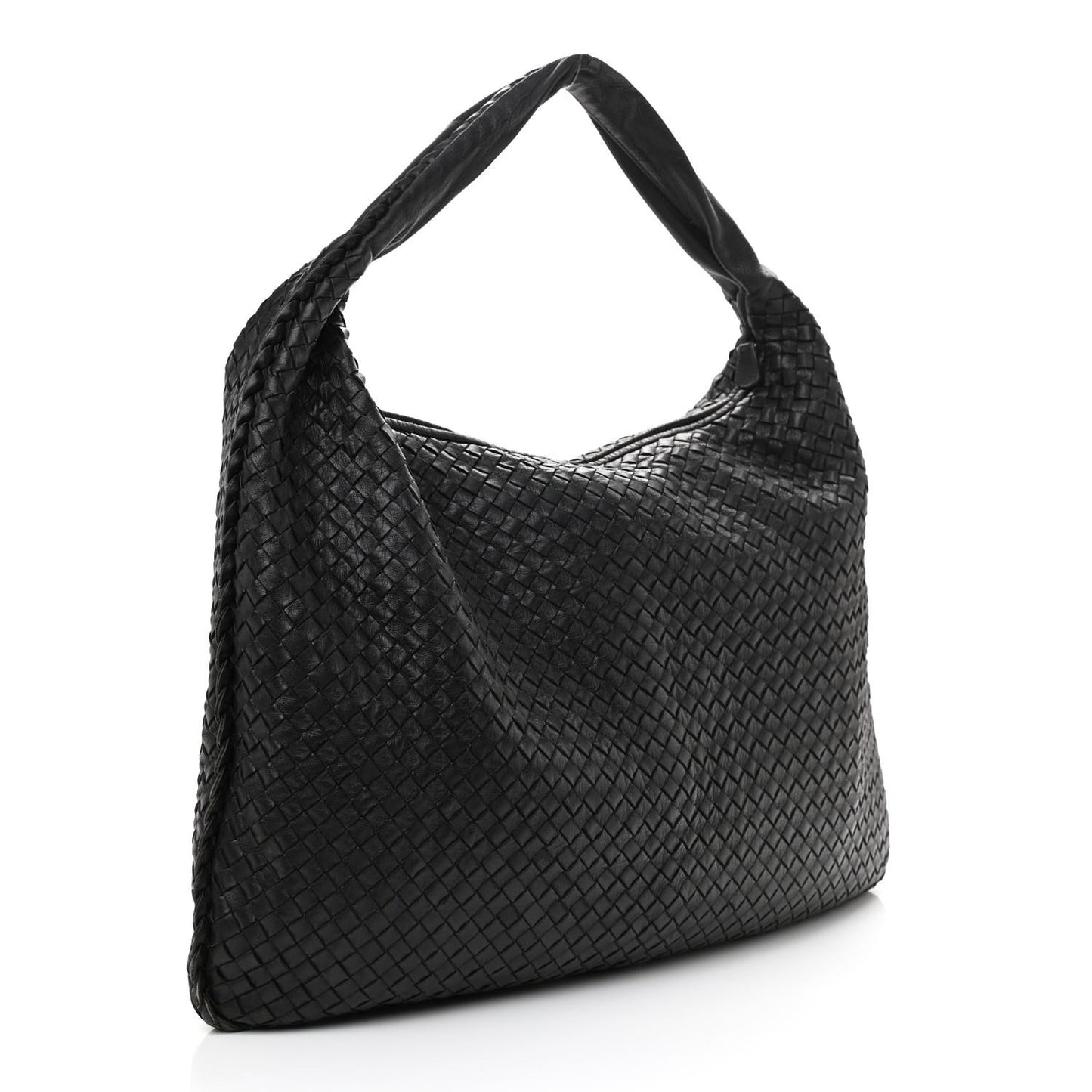 Nappa Intrecciato Large Veneta Hobo Black