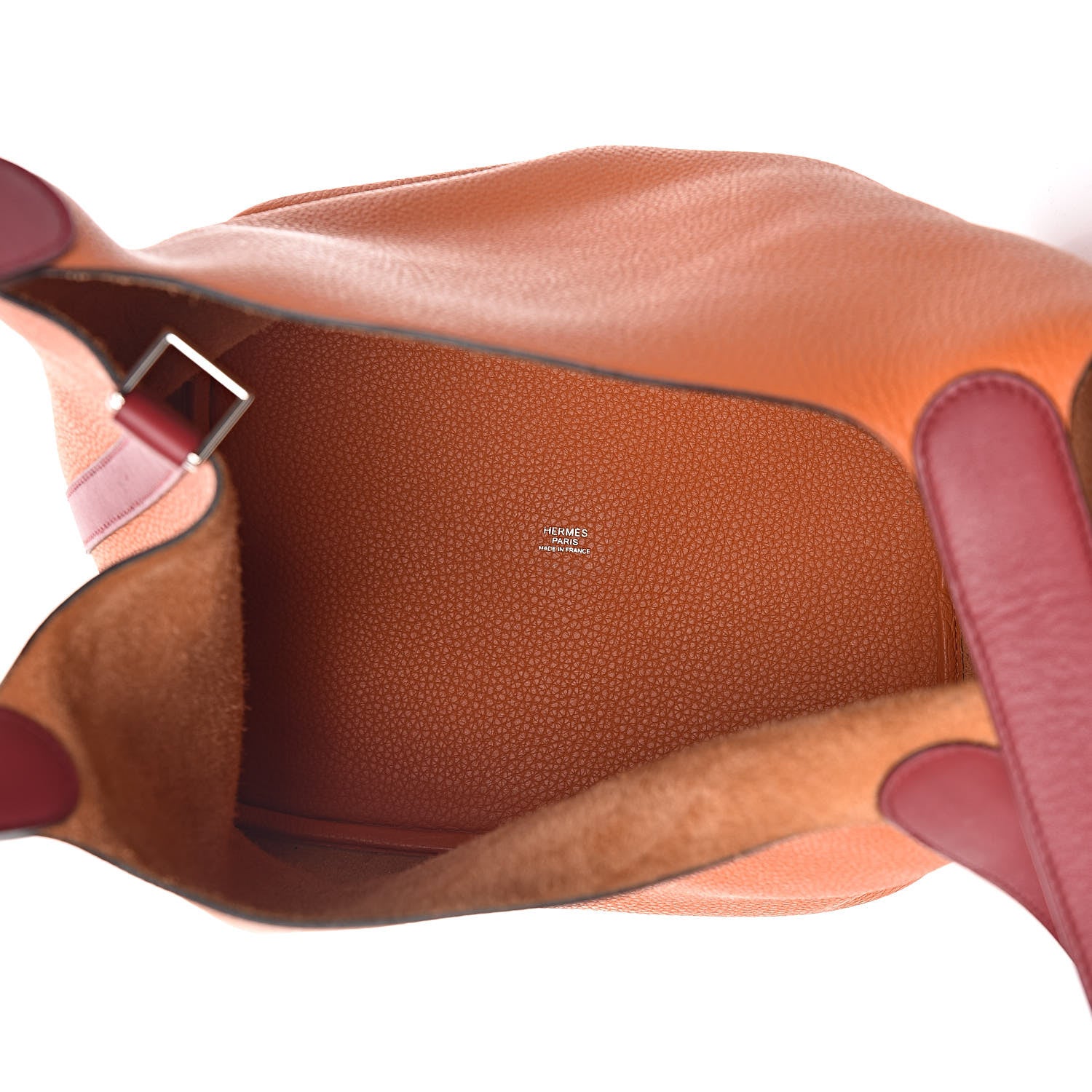 Hermes Taurillon Clemence Swift Eclat Picotin Lock 26 GM Orange Rouge Grenat 5 of 13