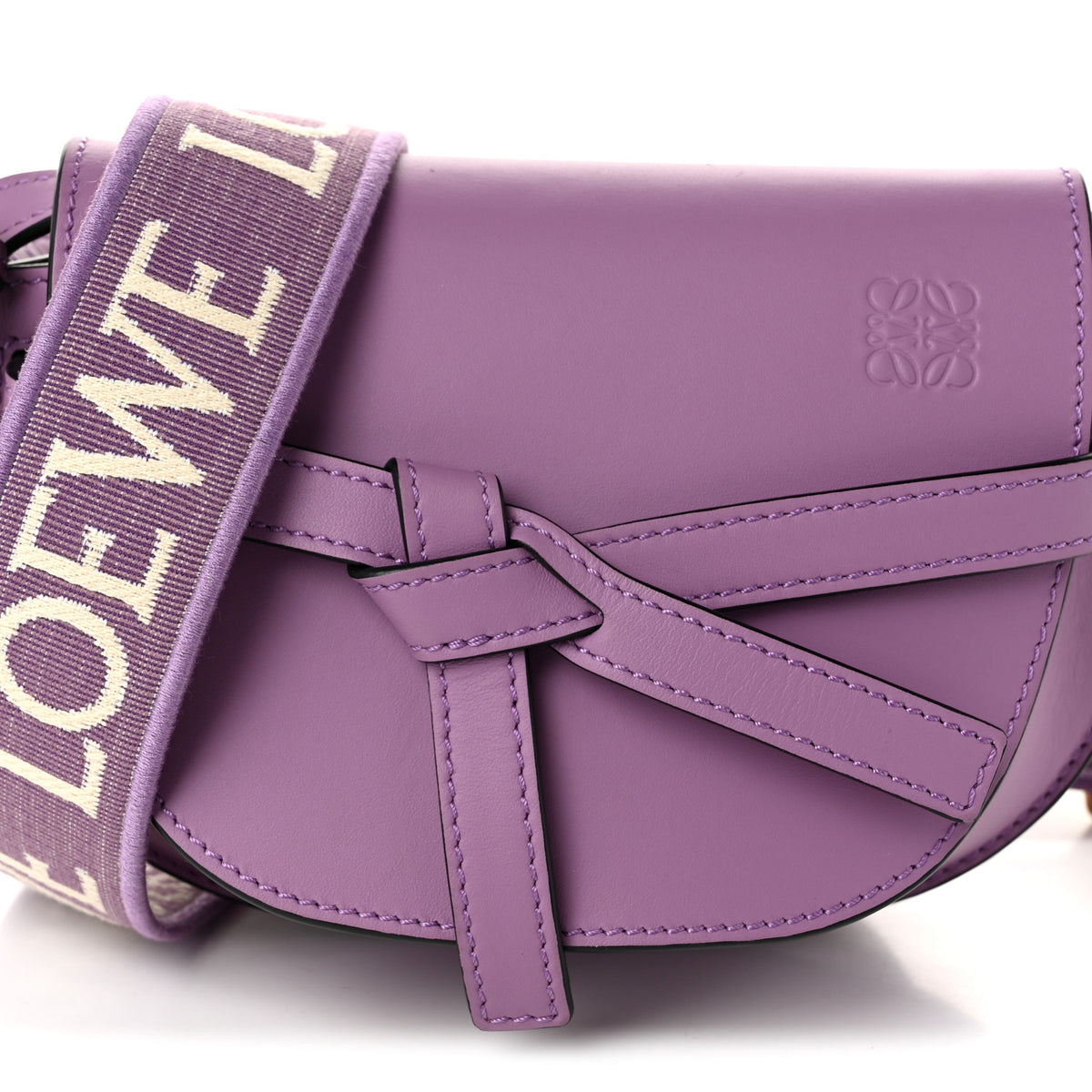 Calfskin Jacquard Mini Gate Dual Bag Guimauve