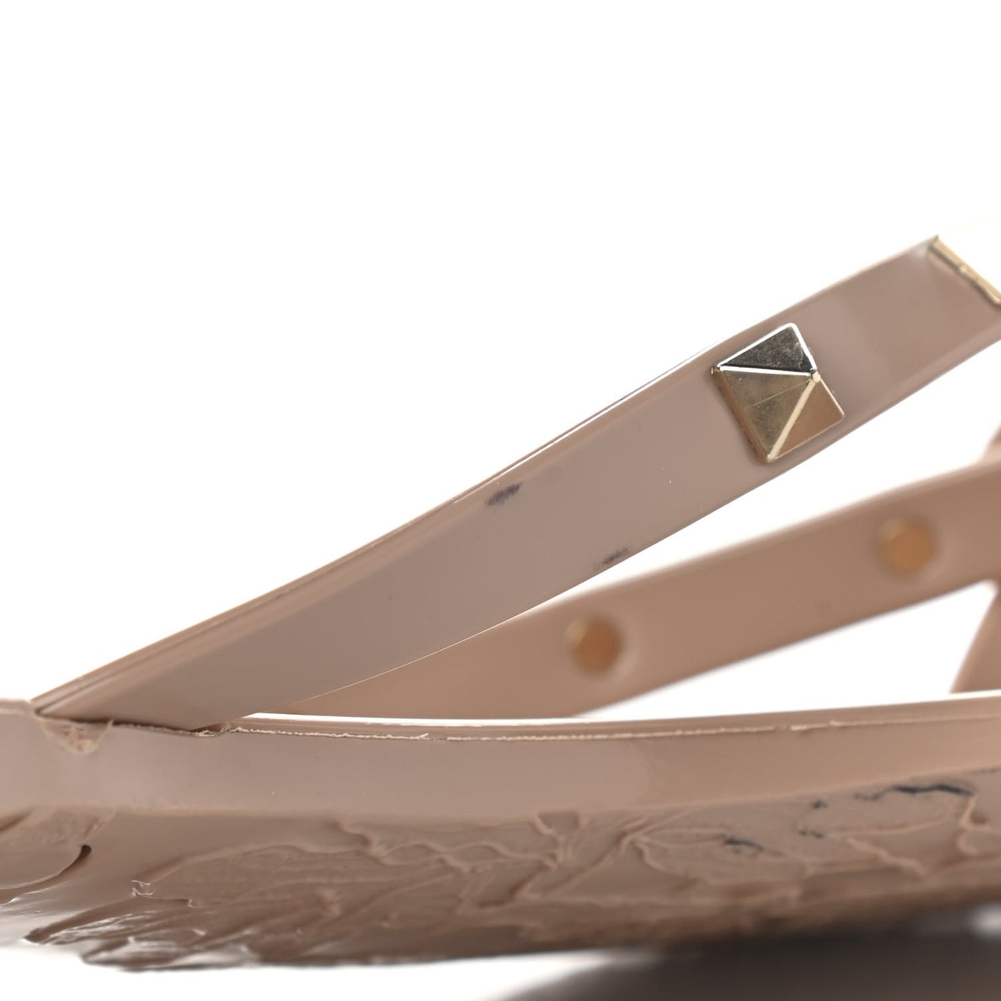 PVC Jelly Rockstud Bow Thong Sandals 41 Poudre